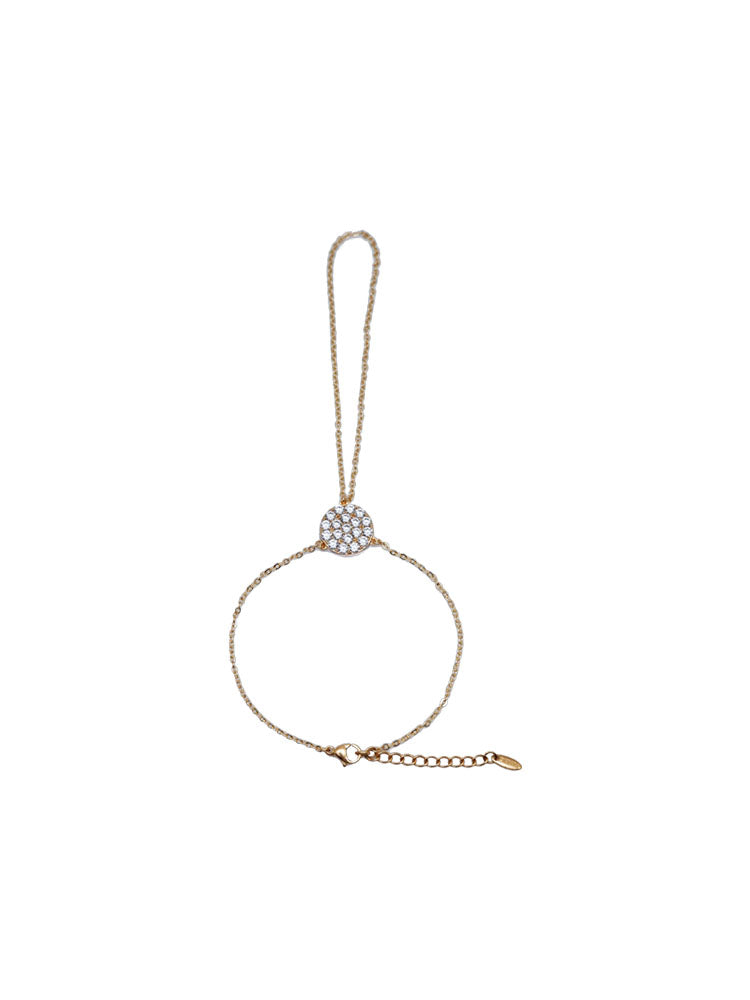 Korea Fashion Full Diamond Bracelet And Ring As A Whole Hand Bracelet Finger Ring Chain Link Women Korea Fashion Full Diamond Bracelet And Ring As A Whole Hand Bracelet Finger Ring Chain Link Women